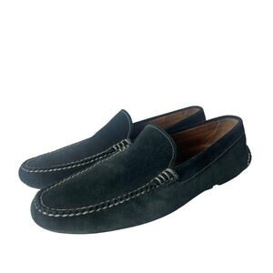 Fratelli Rossetti Men’s Green Suede Loafer SIZE 8.5 with White Stitching